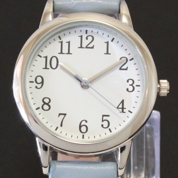 Ladies Dress Watch Easy Reader Powder Blue Strap 31mm - Picture 9 of 14